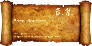 Born Norbert névjegykártya