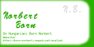 norbert born business card
